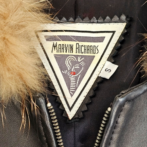 Marvin Richard's Genuine Leather Coat with Accent Fur in S. Beautiful! - Picture 7 of 10